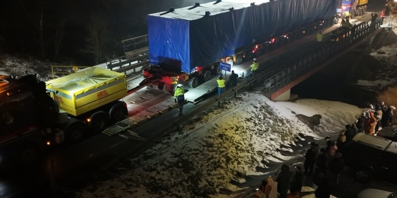 Flyover bridge for special transports in Nieborowice